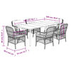 vidaXL 7 Piece Garden Dining Set with Cushions Black Poly Rattan