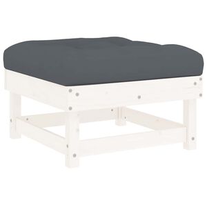 vidaXL Garden Footstool | White, Anthracite