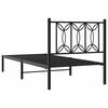 vidaXL Metal Bed Frame without Mattress with Headboard Black 90x190cm