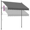 vidaXL Retractable Awning Anthracite 250x150 cm Fabric and Steel