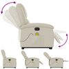 vidaXL Stand up Massage Recliner Chair Cream Faux Leather