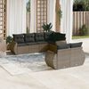 vidaXL 7 Piece Garden Sofa Set with Cushions Grey Poly Rattan