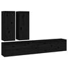 vidaXL 4 Piece TV Cabinet Set Black Solid Wood Pine