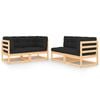 vidaXL 4 Piece Garden Lounge Set with Cushions Solid Pinewood