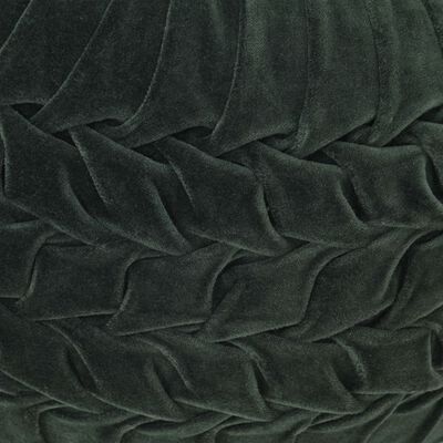 vidaXL Pouffe Cotton Velvet Smock Design 40x30 cm Green
