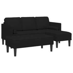 vidaXL Sofa Set 2 pcs Black Polyester