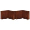 vidaXL Retaining Wall 2 pcs 50 x 50 x 40 cm Weathering Steel Rusty