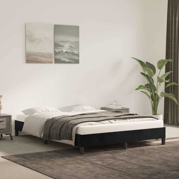 vidaXL Bed Frame without Mattress Black 137x190 cm Full Velvet