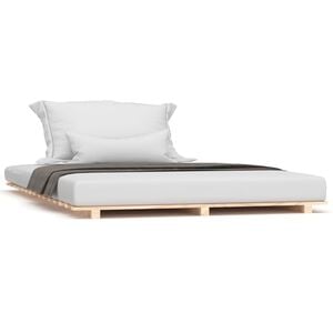 vidaXL Bed Frame without Mattress 135x190 cm Double Solid Wood Pine
