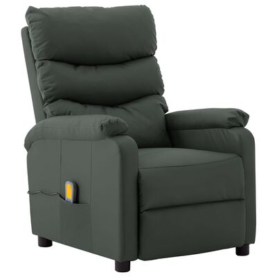 vidaXL Electric Massage Chair Grey Faux Leather