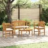 vidaXL Garden Rose Lounge Set 4 pcs Natural Solid Acacia Wood