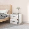 vidaXL Wall-mounted Bedside Cabinet High Gloss White 50x36x47 cm