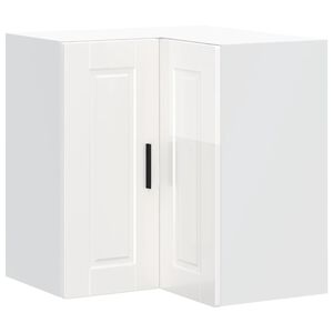 vidaXL Kitchen Wall Corner Cabinet Porto High Gloss White Engineered Wood