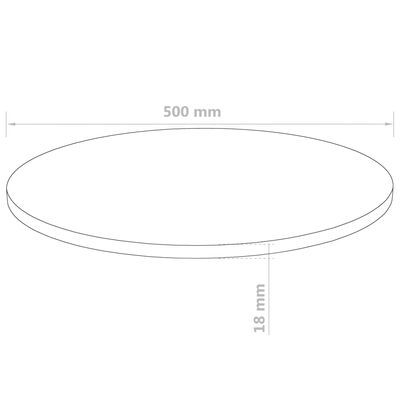 vidaXL Table Top Round MDF 500x18 mm
