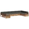vidaXL Sofa Sets 10 pcs Natural and Anthracite Solid Acacia Wood
