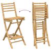 vidaXL 3 Piece Outdoor Bar Set Foldable Bamboo