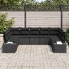 vidaXL Garden Sofa Set with Cushion 9 pcs Black Poly Rattan