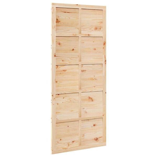 vidaXL Barn Door Brown 100 x 210 cm Solid pine wood