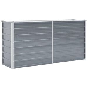 vidaXL Garden Raised Bed Galvanised Steel 160x40x77 cm Grey