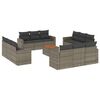 vidaXL 13 Piece Garden Sofa Set with Cushions Grey Poly Rattan