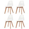vidaXL Dining Chairs 4 pcs White Plastic