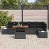vidaXL Garden Sofa Set with Storage 7 pcs Black Poly rattan
