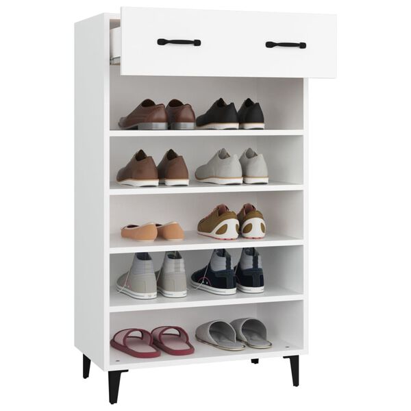 vidaXL Shoe Cabinet White 60x35x105 cm Engineered Wood