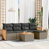 vidaXL 6 Piece Garden Sofa Set with Cushions Grey Poly Rattan