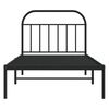 vidaXL Metal Bed Frame without Mattress with Headboard Black 107x203cm