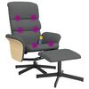 vidaXL Massage Recliner Chair with Footstool Dark Grey Fabric