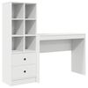vidaXL Desk with Drawer with Shelf with Storage 2 pcs White