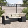 vidaXL 5 Piece Garden Sofa Set with Cushions Black Poly Rattan