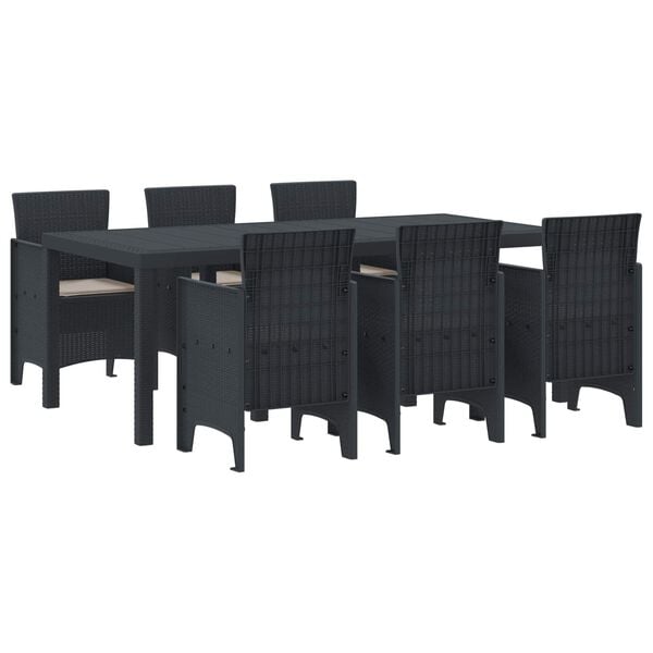 vidaXL Garden Dining Set 7 pcs Anthracite Polypropylene