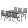 vidaXL 7 Piece Garden Dining Set Anthracite Steel