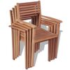 vidaXL Stackable Garden Chairs 4 pcs Solid Teak Wood