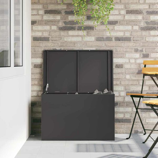 vidaXL Outdoor Storage Box Black 80 x 50.5 x 50 cm Steel