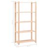 vidaXL 5-Tier Storage Rack 80x38x170 cm Solid Pinewood 250 kg