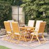 vidaXL 7 Piece Garden Dining Set with Cushions Solid Teak Wood