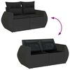 vidaXL 9 Piece Garden Sofa Set with Cushions Black Poly Rattan