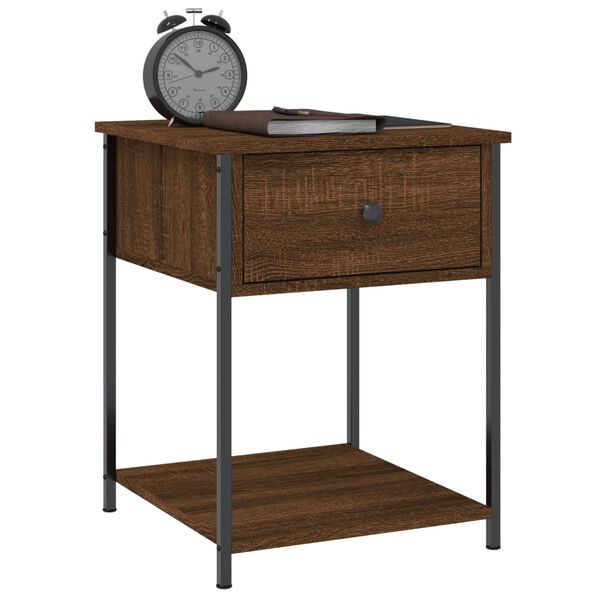 vidaXL Bedside Table Brown Oak 44x45x58 cm Engineered Wood
