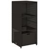 vidaXL Garden Storage Cabinet Black 50x55x115 cm Poly Rattan