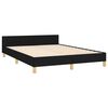 vidaXL Bed Frame without Mattress Black 137x187 cm Double Fabric