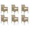 vidaXL 7 Piece Garden Dining Set Beige
