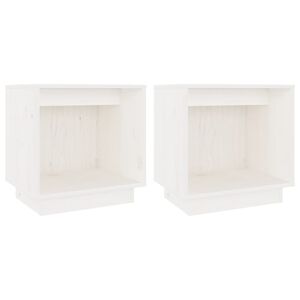 vidaXL Bedside Cabinets 2 pcs White 40x30x40 cm Solid Wood Pine