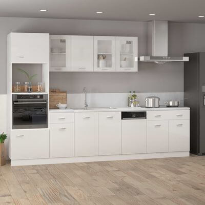 vidaXL Dishwasher Panel High Gloss White 45x3x67 cm Engineered Wood
