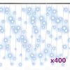 vidaXL LED Curtain Icicle Lights 10m 400 LED Cold White 8 Function