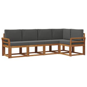 vidaXL Outdoor Sofa Set 5 pcs Natural and Anthracite