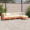 vidaXL 5 Piece Garden Sofa Set with Cushions Wax Brown Solid Wood Pine