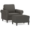 vidaXL Sofa Chair with Footstool Dark Grey 60 cm Velvet