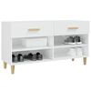 vidaXL Shoe Cabinet High Gloss White 102x35x55 cm Engineered Wood